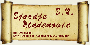 Đorđe Mladenović vizit kartica